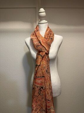 Orange Paisley Scarf - Anne Kline